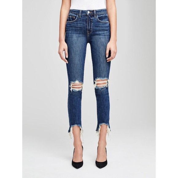 L'Agence Women's Size 26 Dark Wash High Line Mariner Skinny Denim Jeans - Picture 12 of 12